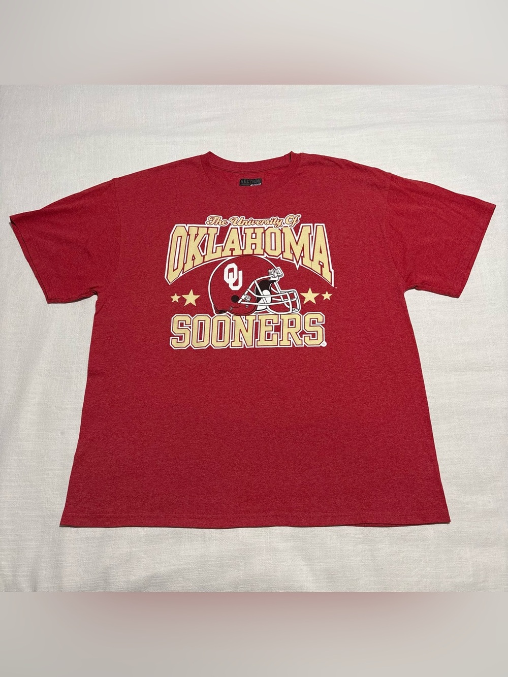 Men’s Section 101 Majestic Oklahoma Sooners Football Tee | Red | Size XL
